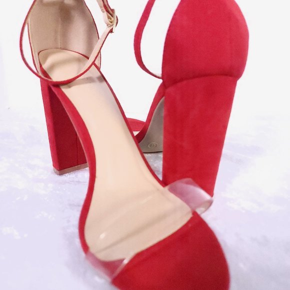 Wild Diva Shoes - Wild Diva MORRIS-01 Women’s Open Toe Ankle Strap Chunky Block High Heel Size 8